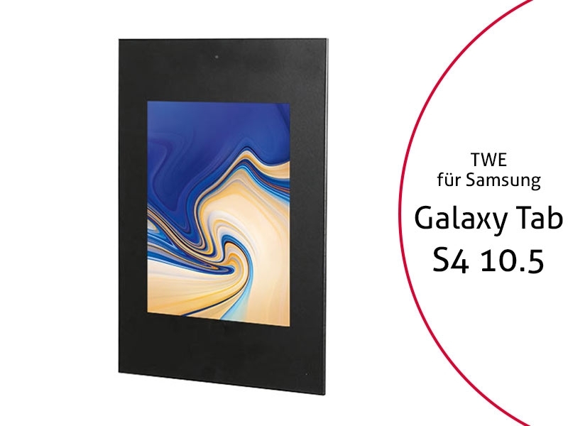 TabLines TWE066B Tablet Wandeinbau f?r Samsung Tab S4 10.5, DS, schwarz von TabLines