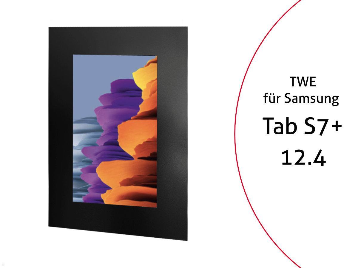 TabLines TWE077B Tablet Wandeinbau f?r Samsung Tab S7+ 12.4, schwarz von TabLines