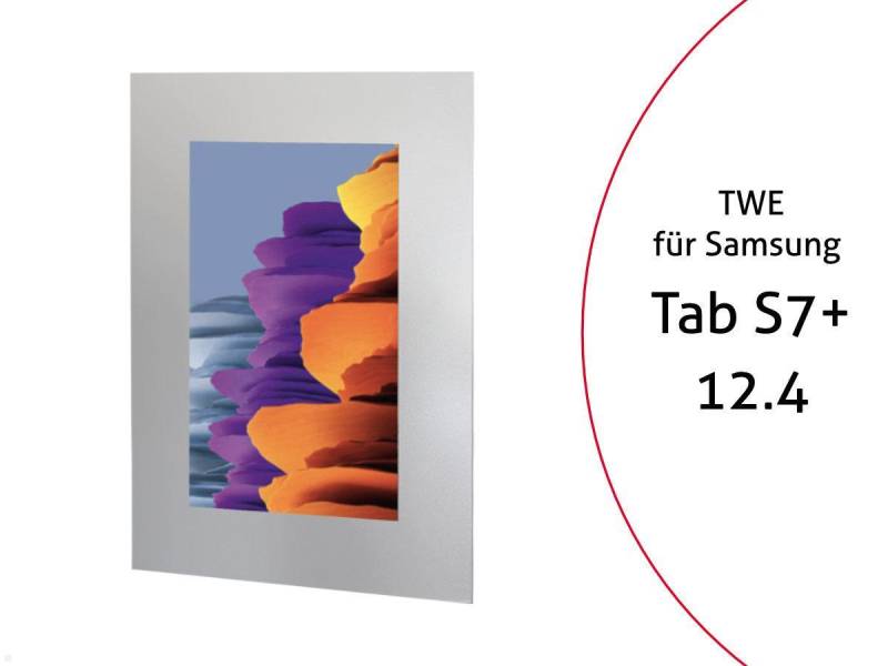 TabLines TWE077S Tablet Wandeinbau f?r Samsung Tab S7+ 12.4, silber von TabLines