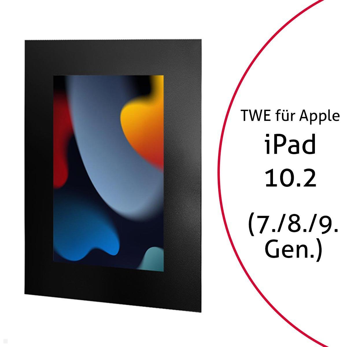 TabLines TWE087B Tablet Wandeinbau f?r Apple iPad 10.2 (7./8./9. Gen.), schwarz von TabLines