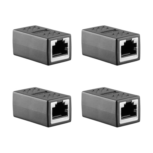 Tabanzhe RJ45-Koppler-Ethernet-Verlängerungsadapter, Netzwerkstecker für Cat7/Cat6/Cat5e/Cat5 Ethernet-Netzwerkkabel, Buchse auf Buchse, 4 Stück von Tabanzhe