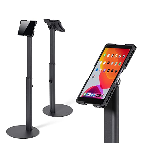 Tabdoq höhenverstellbarer und universeller Tablet-Bodenständer kombinierbar mit Allen Tablets und iPad's von 7 bis 13 Zoll, schwarz von Tabdoq