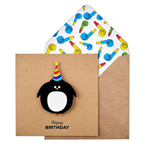 Tache TC87 Premium Handgefertigt "Happy Birthday" Pinguin Karte von Tache