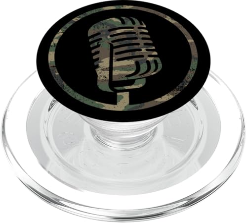 Camo Retro Mikrofon Symbol Guerilla Radio PopSockets PopGrip für MagSafe von Tactical Voice Collective