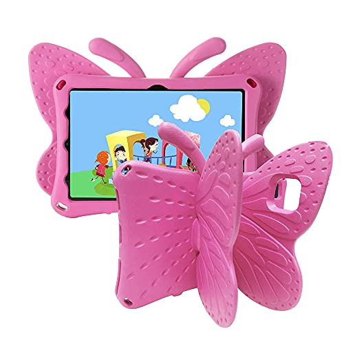 Galaxy Tab A8 Schutzhülle für Kinder, Tading niedlicher Schmetterling, stoßfest, sturzsicher, kompatibel mit Samsung Galaxy Tab A8 10.5 Zoll (26.7 cm) (SM-X200/SM-X205/) Tablet, Magenta von Tading