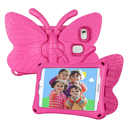 Tading Kinder-Schutzhülle für Samsung Galaxy Tab A7 Lite, stoßfest, leicht, mit Standfunktion, für Samsung Galaxy Tab A7 Lite 2021 8,7 Zoll Tablet (SM-T225/T220), niedlicher Schmetterling – Hot Pink von Tading