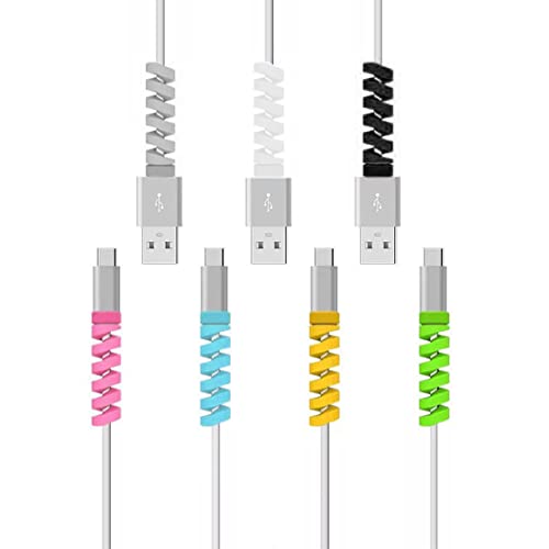 21 Stück Typ C Ladegerät Kabelschoner, Flexibler Silikon Micro USB Schutz, Maus Kabelschutz, Anzug für alle Handys (7 Farben) von Tadipri