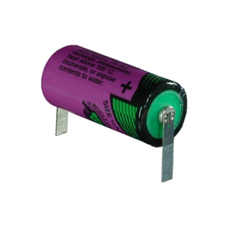 Tadiran Lithium 3,6V Batterie SL 761/T 2/3AA - Zelle, mit Lötfahnen U-Form von Tadiran