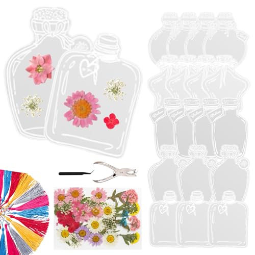 Getrocknete Blumenhesezeichen Set 72pcs transparent gepresstes Blumenhesezeichen mit Puncher & Pinzette Fun Bloral Page DIY Lesezeichen machen Kit für Buchleser Flaschenvorräte Getrocknete Blumenhesezeichen Set 72pcs transparent gepresstes Blumenhesezeichen mit Puncher & Pinzette Fun Bloral Page DIY Lesezeichen machen Kit für Buchleser Flaschenvorräte von Tadoiooy