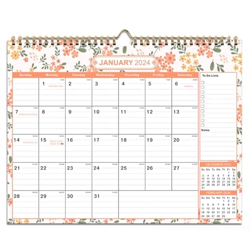 Wandkalender 2024-2025, 18 Monate Desk -Kalender von Januar 2024 bis Juni 2025, 14,8 x 11,6 Zoll Familienplaner mit Aufgabenliste Blank von Tadoiooy
