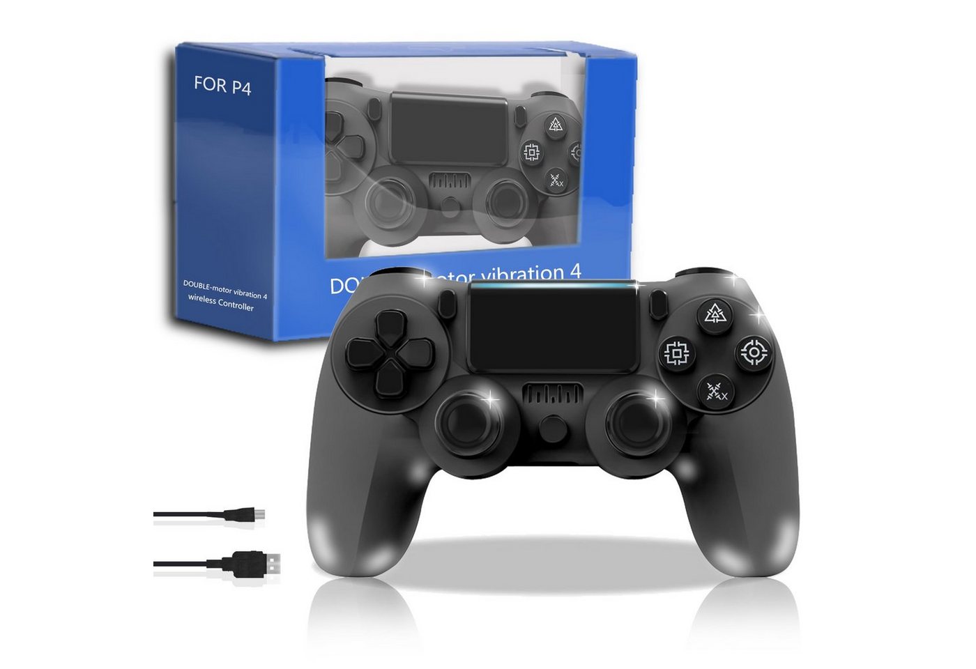 Tadow Gamepad,Game Controller, Wireless Controller für PS4,600mAh,Schwarz PlayStation 4-Controller von Tadow