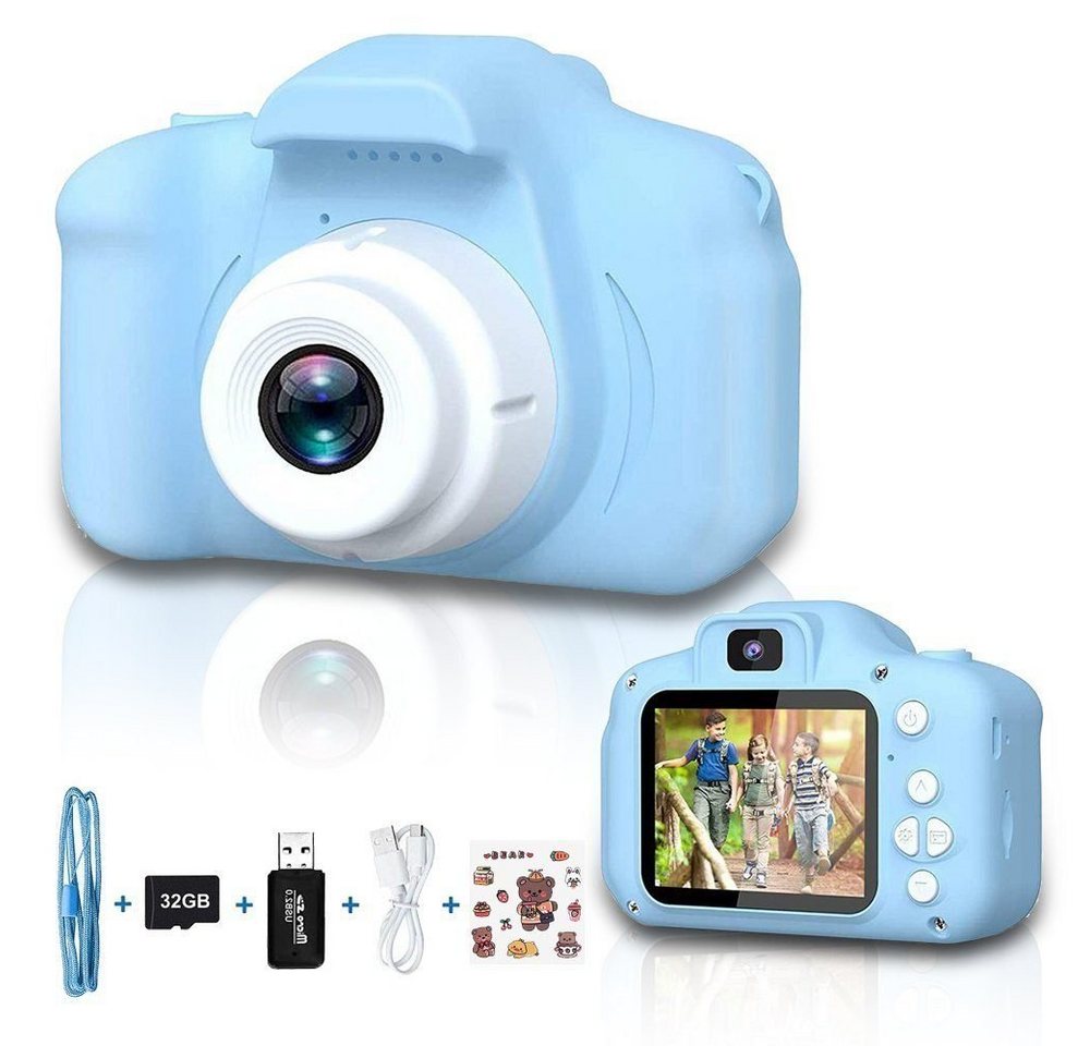 Tadow Kinder Kamera,Kreative Kinderkamera,1080P HD 32GB TF-Karte USB,blue Kinderkamera von Tadow