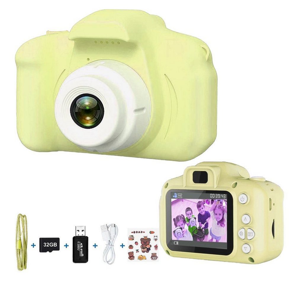 Tadow Kinder Kamera,mit 2.0-Zoll,Cartoon-Aufkleber,1080P HD 32GB,USB Kinderkamera von Tadow