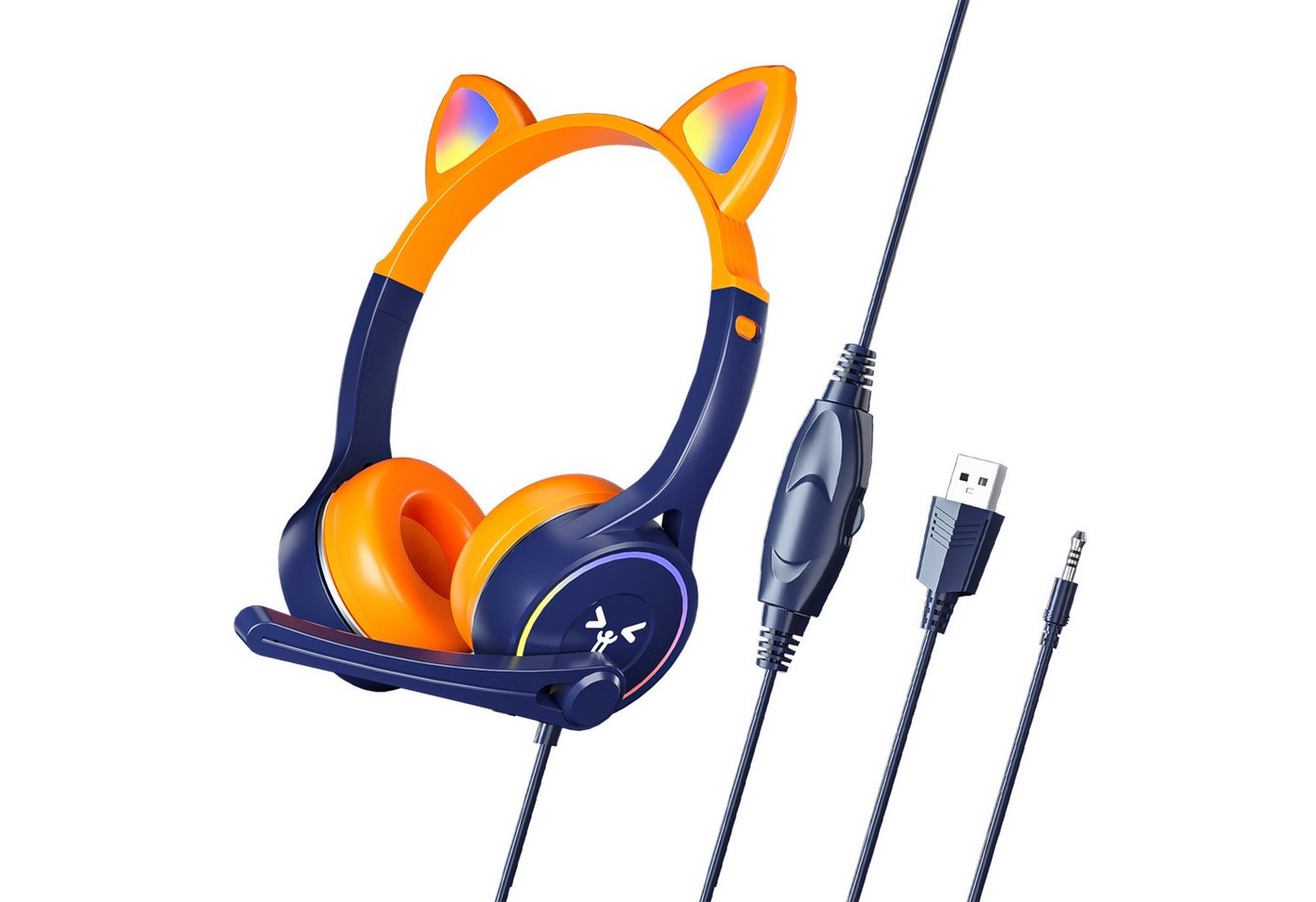 Tadow Kopfhörer für Studenten,Kopfbügel-Katzenohr-Kopfhörer mit Kabel Kinder-Kopfhörer von Tadow