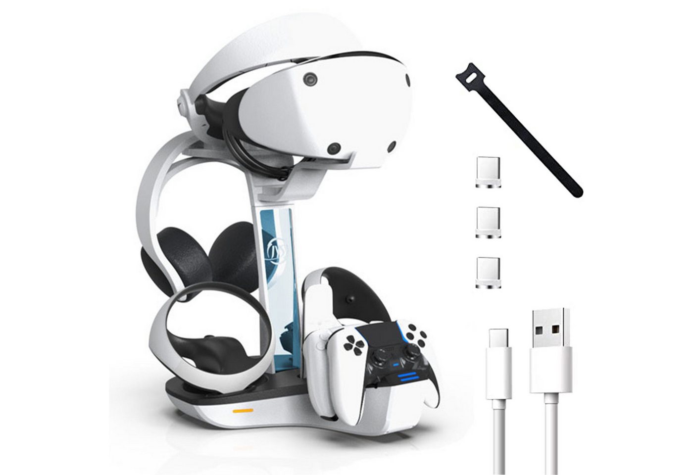 Tadow Ladestation für PS VR2,Lagerregale,VR2 Controller,PS5-Ladestation Ladeschale (Dynamische RGB-Lichter,LED-Anzeige,Typ-C-Magnetkopf) von Tadow