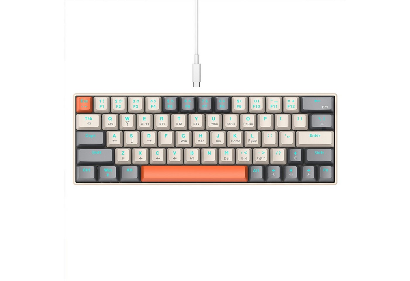 Tadow Mechanische Tastatur,Kabellose/Kabelgebundene Tastatur,Bluetooth Gaming-Tastatur (20 RGB-Lichteffekte) von Tadow