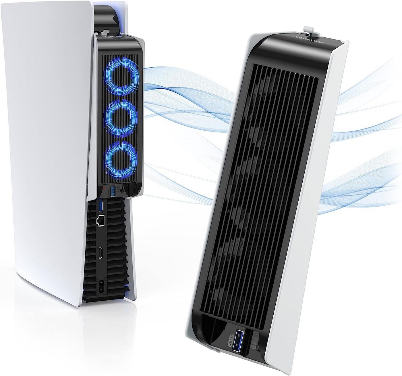 Tadow PS5 Mainframe-Kühlgebläse, PS5 Cooling Lüfter, Heizkörper Controller (Temperaturkontrolle für PS5, USB-Anschluss und 3 Ventilatoren) von Tadow