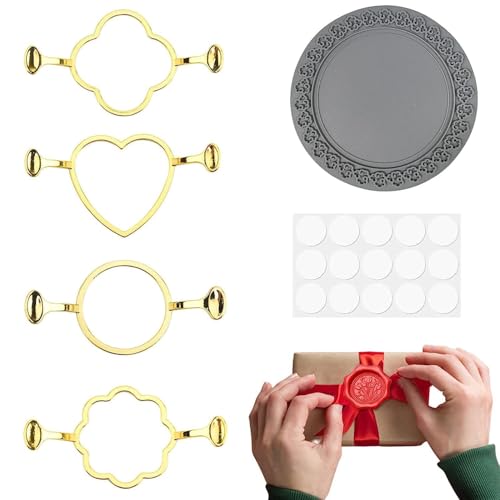 4 Pcs Metall Wachs Siegel Formen,Metall Wachssiegel Form,Runde/Blumenförmige Wachs Siegel Formen,DIY Wachs Siegel Stempel,Wachssiegel Set Für Hochzeitseinladungen Umschläge Verpackungen von Tadpolez