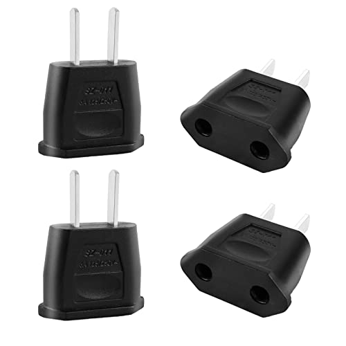 4 Stück Reiseadapter, Adapterstecker, EU to US Adapter, Adapter USA Deutschland Stecker, Reisestecker USA, für USA, China, Kolumbien, Japan, Kanada, Mexiko, Kanada, Mexiko von Taekooki