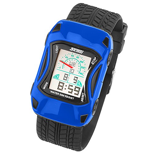 Taffstyle Kinder Armbanduhr Silikon Sportuhr Bunte Uhr Stoppuhr Auto Motiv mit Alarm Digital Quartz Blau Taffstyle Kinder Armbanduhr Silikon Sportuhr Bunte Uhr Stoppuhr Auto Motiv mit Alarm Digital Quartz Blau von Taffstyle