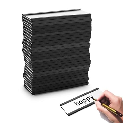 Tagtight 30 Pcs Magnetische Etiketten Halter mit Magnetischen Daten Karten Haltern, Magnetschilder zum Beschriften mit Kunststoff Schutz Folien für Metall Regale, Schließfach Whiteboard (2.5 x 7.62cm) von Tagtight