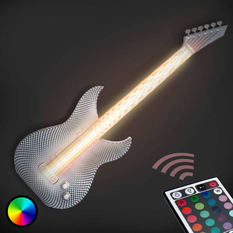 Rockige LED-Wandleuchte Gitarre aus dem 3D-Drucker von Tagwerk