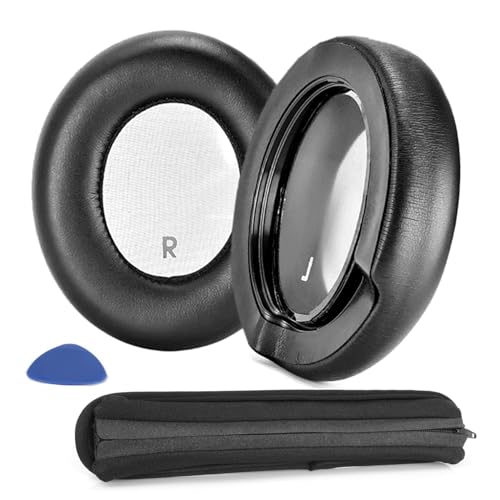 TaiZiChangQin Ohrpolster Kopfbandabdeckungen Ohrpolster Ersatz kompatibel mit JBL TaiZiChangQin ONE/Club 950NC Kopfhörer, Proteinleder, Schwarz von TaiZiChangQin
