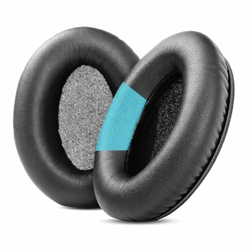 TaiZiChangQin Ersatz-Ohrpolster, kompatibel mit Fitbit Hiearcool L1 HiFi-Stereo-Kopfhörern (schwarzes Proteinleder) von TaiZiChangQin