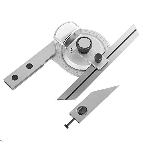Universal-Winkelmesser, robustes, langlebiges 360-Grad-Stahl-Winkelmesser-Winkelmesser-Messlineal mit Lupe von Taidda