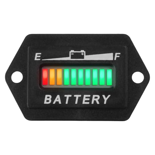 Taikemeti 12V/24V 36V 48VBatterieanzeige, Batteriestandsanzeige für Blei-Säure-Batterien, Einzel- und Mehrbildschirmanzeige, verwendet in Rasenmähern, Staplern, Schrubbern, Elektrofahrrädern. (48V) von Taikemeti