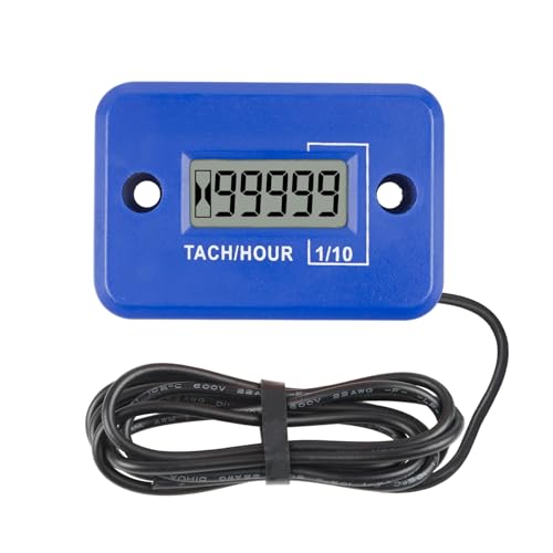 Taikemeti Tachometer Stundenzähler,4-Takt Design & zeigt Echtzeit RPM Total akkumulierte Zeit, Wasserdichtes Design für Motorräder ATV Schneemobile Generatoren (Blau-4) von Taikemeti