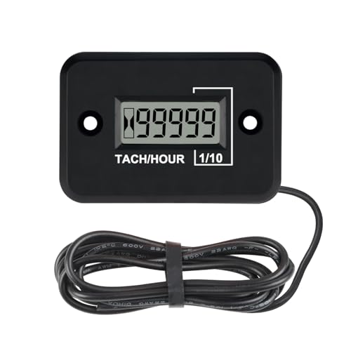 Taikemeti Tachometer Stundenzähler,4-Takt Design & zeigt Echtzeit RPM Total akkumulierte Zeit, Wasserdichtes Design für Motorräder ATV Schneemobile Generatoren (Schwarz-4) von Taikemeti