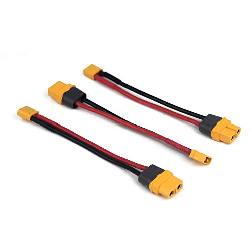 Taikuwu XT30 Stecker zu XT60 Buchse Adapterkabel Set [3 Stück] - 16AWG Silikonkabel 10cm für Drohnen, ESC & Ladegeräte von Taikuwu