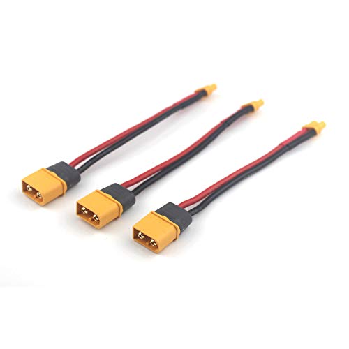 Taikuwu 3er Set XT60 männlich auf XT30 weiblich Adapterkabel | 16AWG Silikonkabel 10cm | Für FPV Drohne, Ladegerät & ESC | Kompatibel mit RC Modellen Taikuwu 3er Set XT60 männlich auf XT30 weiblich Adapterkabel | 16AWG Silikonkabel 10cm | Für FPV Drohne, Ladegerät & ESC | Kompatibel mit RC Modellen von Taikuwu