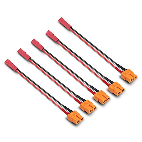 Taikuwu XT60 weiblich auf JST weiblich Adapterkabel 5 Stück - Stecker Adapter mit 10cm 20AWG Silikonkabel für RC-Modellbau Drohnen Taikuwu XT60 weiblich auf JST weiblich Adapterkabel 5 Stück - Stecker Adapter mit 10cm 20AWG Silikonkabel für RC-Modellbau Drohnen von Taikuwu