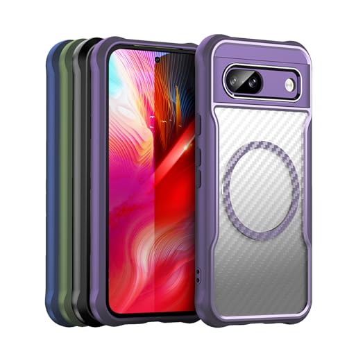 TailTech Hülle für Google Pixel 8A Hülle, Halb-Transparente PC und TPU Rahmen, kompatibel mit Google Pixel 8A [Lila] von TailTech