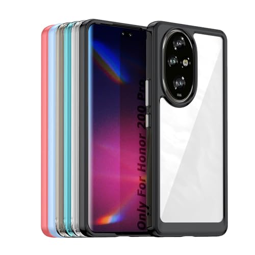 TailTech Hülle für Honor 200 Pro Hülle, Transparente Acrylhülle Kompatibel mit Honor 200 Pro Handyhülle, Schwarz TailTech Hülle für Honor 200 Pro Hülle, Transparente Acrylhülle Kompatibel mit Honor 200 Pro Handyhülle, Schwarz von TailTech