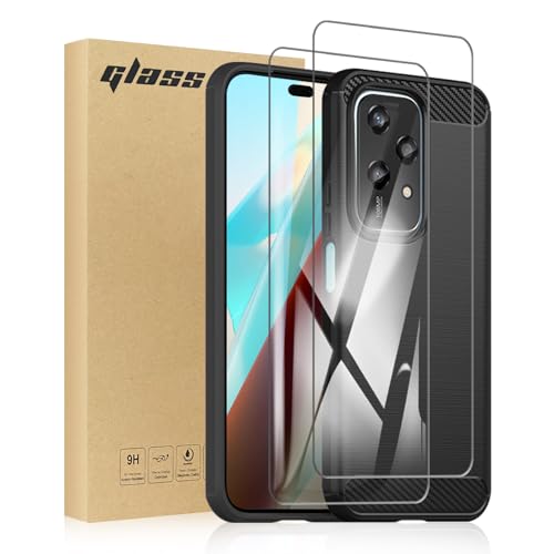 TailTech Hülle und schutzfolie für Honor X6b Hülle, Schutzset - Schwarze TPU Handyhülle und 2X Gehärtete Panzer Schutz Glas für Honor X6b Hülle TailTech Hülle und schutzfolie für Honor X6b Hülle, Schutzset - Schwarze TPU Handyhülle und 2X Gehärtete Panzer Schutz Glas für Honor X6b Hülle von TailTech