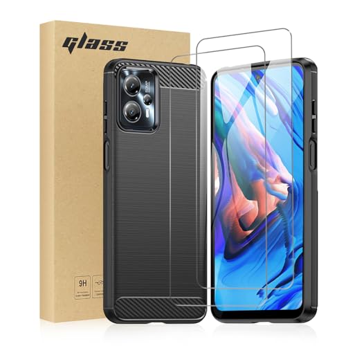 TailTech Hülle und schutzfolie für Moto G13/G23 Hülle, Schutzset - Schwarze TPU Handyhülle und 2X Gehärtete Panzer Schutz Glas für Motorola G13/G23 Hülle TailTech Hülle und schutzfolie für Moto G13/G23 Hülle, Schutzset - Schwarze TPU Handyhülle und 2X Gehärtete Panzer Schutz Glas für Motorola G13/G23 Hülle von TailTech