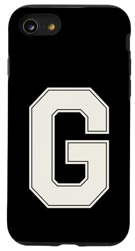 Collegiate Buchstabe G Monogramm Varsity Block Initiale Alphabet Hülle für iPhone SE (2020) / 7 / 8 von Tailgate Tees