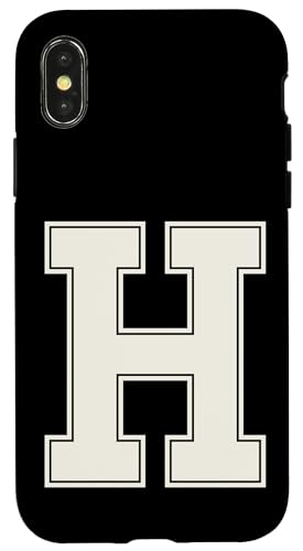 Collegiate Letter H Monogramm Varsity Block Initial Alphabet Hülle für iPhone X/XS von Tailgate Tees
