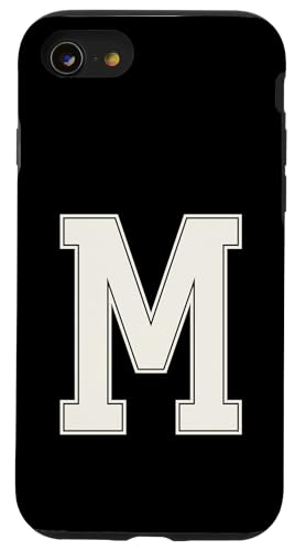 Collegiate Letter M Monogramm Varsity Block Initial Alphabet Hülle für iPhone SE (2020) / 7 / 8 von Tailgate Tees
