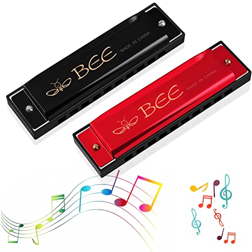 2 Stück Mundharmonika,10 Löcher mundharmonika Diatonisch,Mouthharp,Mundharmonika C,Mundharmonika Kinder,Major Blues Harmonika,Harmonica für Kinder,Student,Fortgeschrittene und Anfänger von TaimeiMao