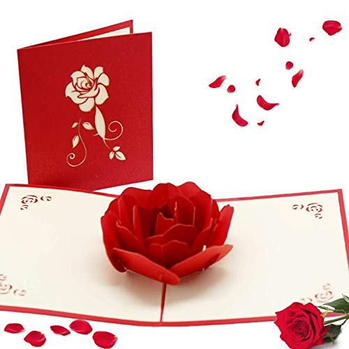 Karte Zum Valentinstag, Geburtstagskarte Pop Up, Hochzeitskarte, Karte Liebe, Geburtstagskarte, für Mutter Frau Oder Freundin Wedding Card Karte Zum Valentinstag (Rote Rose) von TaimeiMao
