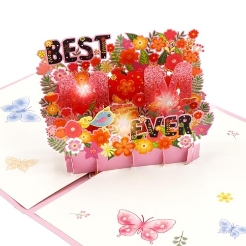 Muttertagskarte, 3d Geburtstagskarten, Geburtstagskarte für Mama Special, 3D Pop Up Grußkarte mit Schönen Papier-Cut, 3D Muttertagskarte mit Spruch & Blumen für die beste Mutter der Welt Muttertagskarte, 3d Geburtstagskarten, Geburtstagskarte für Mama Special, 3D Pop Up Grußkarte mit Schönen Papier-Cut, 3D Muttertagskarte mit Spruch & Blumen für die beste Mutter der Welt von TaimeiMao