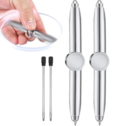 TaimeiMao 2 Stück Fidget Pen Mit Nachfüllung&Led-Licht Adhs Stift Fidget Stift Spinning Pen Lumino Fidget Spinner Stift Kugelschreiber Geschenkstift Zum Stressabbau Für Kinder Erwachsene (2 Silber) TaimeiMao 2 Stück Fidget Pen Mit Nachfüllung&Led-Licht Adhs Stift Fidget Stift Spinning Pen Lumino Fidget Spinner Stift Kugelschreiber Geschenkstift Zum Stressabbau Für Kinder Erwachsene (2 Silber) von TaimeiMao