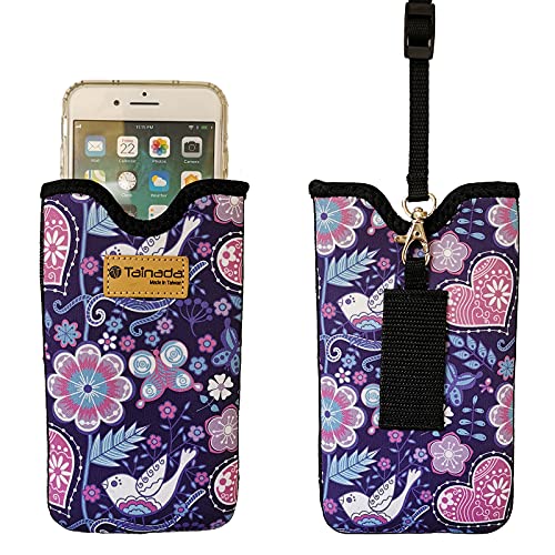 Tainada Neopren-Schutzhülle für iPhone 16/15/14 Pro Max, 16/15/14 Plus, Samsung S24+, S23+, A54 (Blumenmuster Lila) von Tainada