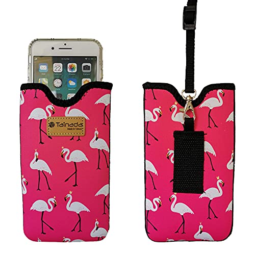 Tainada Neopren-Schutzhülle für iPhone 16/15/14 Pro Max, 16/15 Plus, Samsung S24+, A54, Z Fold5 (Flamingo-Muster, Rosa) von Tainada