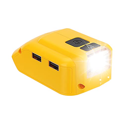 Akku-Adapter für Dewalt 18V Akku-USB-Handy-Ladegerät, LED-Arbeitsleuchte mit Dual-USB-Ladegerät und 12V DC-Anschluss, Stromversorgung für 14,4–20 V max. Lithium-Ionen-Akku Akku-Adapter für Dewalt 18V Akku-USB-Handy-Ladegerät, LED-Arbeitsleuchte mit Dual-USB-Ladegerät und 12V DC-Anschluss, Stromversorgung für 14,4–20 V max. Lithium-Ionen-Akku von Taingwei