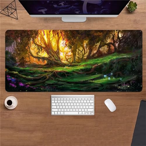 Gaming Mauspad XXL 700x300mm Stadt Modern übergroßes Mousepad Vernähte Kanten Schreibtischunterlage Einfach Zu Reinigen für PC,Laptop von Tainrun